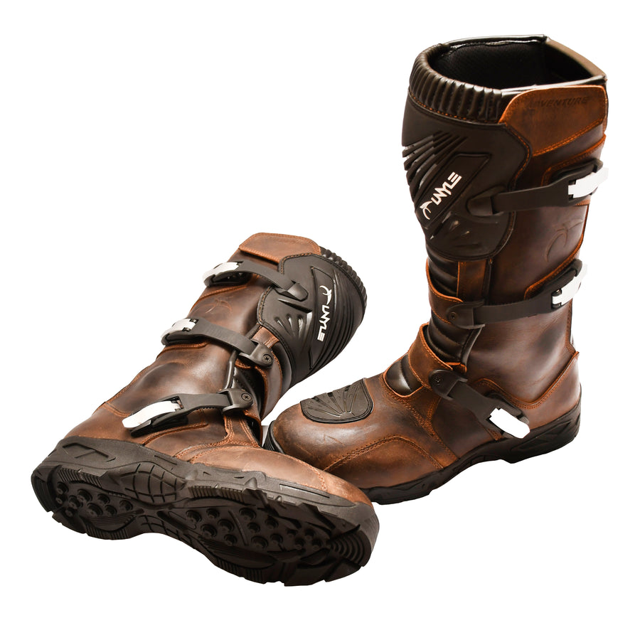 Brown Calf-High Adventure Motorcycle Boots long