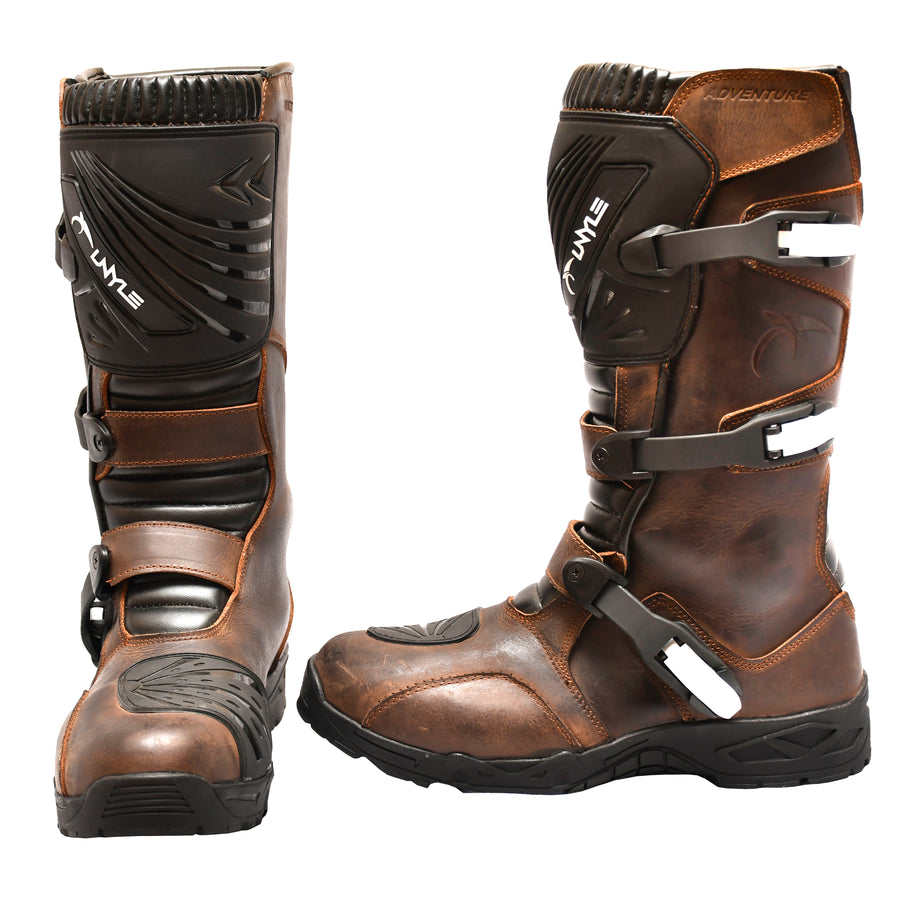 Brown Calf-High Adventure Motorcycle Boots long