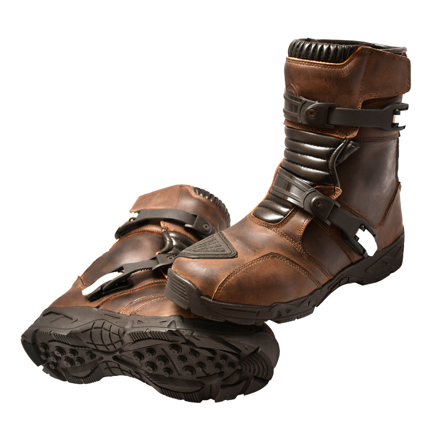 Brown Calf-High Adventure Motorcycle Boots long