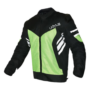 Unyle 3D Airflex Mesh Motorcycle Jacket Mens Green & Black