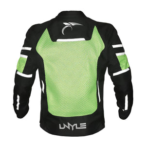 Unyle 3D Airflex Mesh Motorcycle Jacket Mens Green & Black