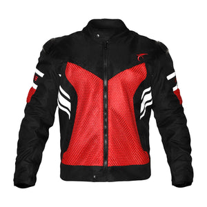 Unyle 3D Airflex Mesh Motorcycle Jacket For Men Red & Black