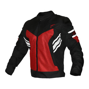 Unyle 3D Airflex Mesh Motorcycle Jacket For Men Red & Black